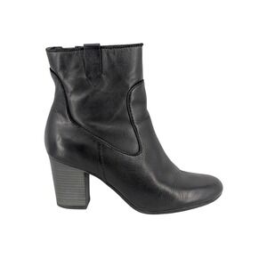 Clarks Bendables Womens Black Leather Ankle Boots Block Heel Size 8M